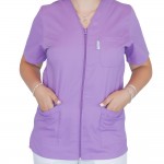 Bluza in V cu fermoar si maneca scurta, Lotus 3, BBC, mov