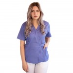 Bluza kimono cu maneca scurta, Lotus 3, BBC, stretch, albastru ciel