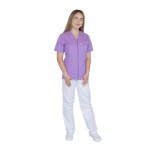 Bluza in V cu fermoar si maneca scurta, Lotus 1, mov