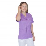 Bluza in V cu fermoar si maneca scurta, Lotus 1, mov