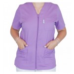 Bluza in V cu fermoar si maneca scurta, Lotus 1, mov