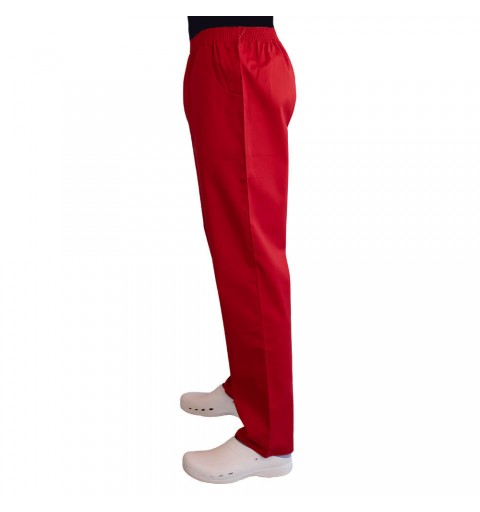 Pantalon unisex Lotus 1, cu elastic in talie, rosu