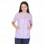 Bluza in V cu fermoar si maneca scurta, Lotus 3, BBC, stretch, lila
