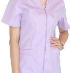 Bluza in V cu fermoar si maneca scurta, Lotus 3, BBC, stretch, lila