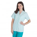 Bluza in V cu fermoar si maneca scurta, Lotus 3, BBC, stretch, verde menta