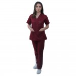 Costum medical Lotus 3, Basic 2, BBC, stretch, visiniu
