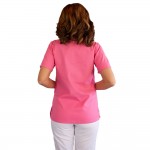 Bluza asimetrica cu capse, Lotus 2, roz prafuit