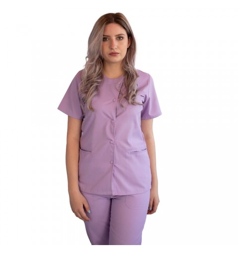 Bluza asimetrica cu capse, Lotus 3, BBC, stretch, lila