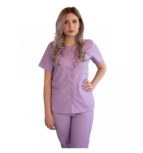 Bluza asimetrica cu capse, Lotus 3, BBC, stretch, lila