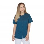 Bluza asimetrica cu capse, Lotus 3, BBC, stretch, turcoaz inchis