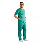 Costum medical Lotus 2, Basic 1, pantalon cu snur, verde chirurgical