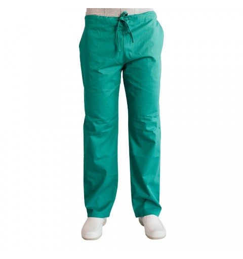Costum medical Lotus 2, Basic 1, pantalon cu snur, verde chirurgical