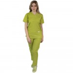 Costum medical unisex Lotus 4, Basic 2, verde praz