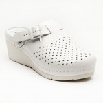 Saboti medicali, de dama, din piele, Leon 1000, alb