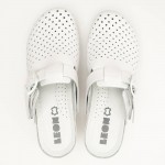 Saboti medicali, de dama, din piele, Leon 1000, alb