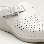 Saboti medicali, de dama, din piele, Leon 1000, alb