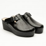 Saboti medicali, de dama, din piele, Leon 1000, negru