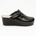 Saboti medicali, de dama, din piele, Leon 1000, negru