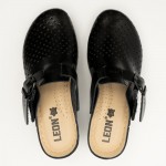 Saboti medicali, de dama, din piele, Leon 1000, negru