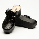 Saboti medicali, de dama, din piele, Leon 1000, negru