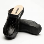 Saboti medicali, unisex, din piele, Leon PU100, negru