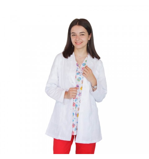 Bluza alba cu rever si maneca lunga, pentru femei - B17